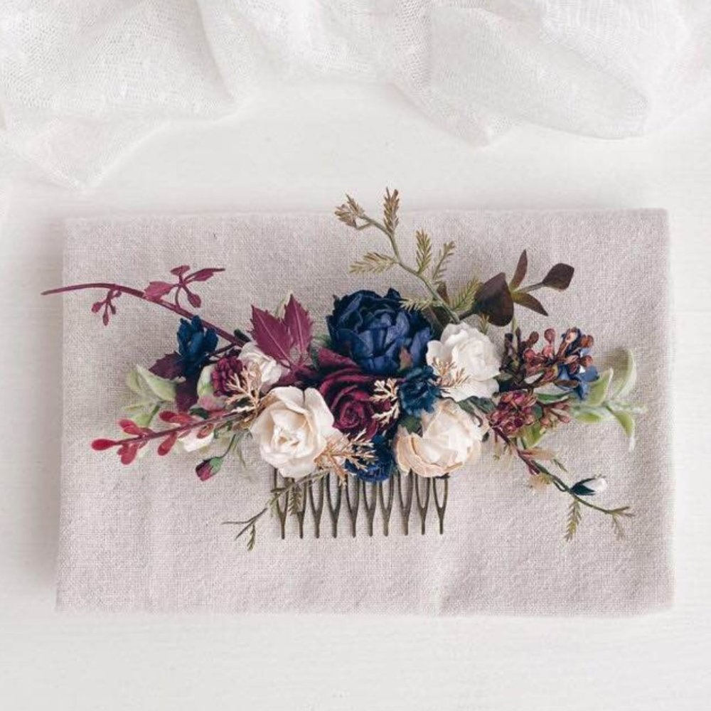 Wedding Boutonniere and Hair Comb Set - Picture 5 of 6